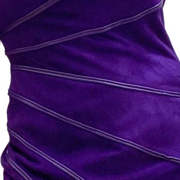 90'S Vakko Suede Dress Purple Suede Dress - Picture 5 of 6